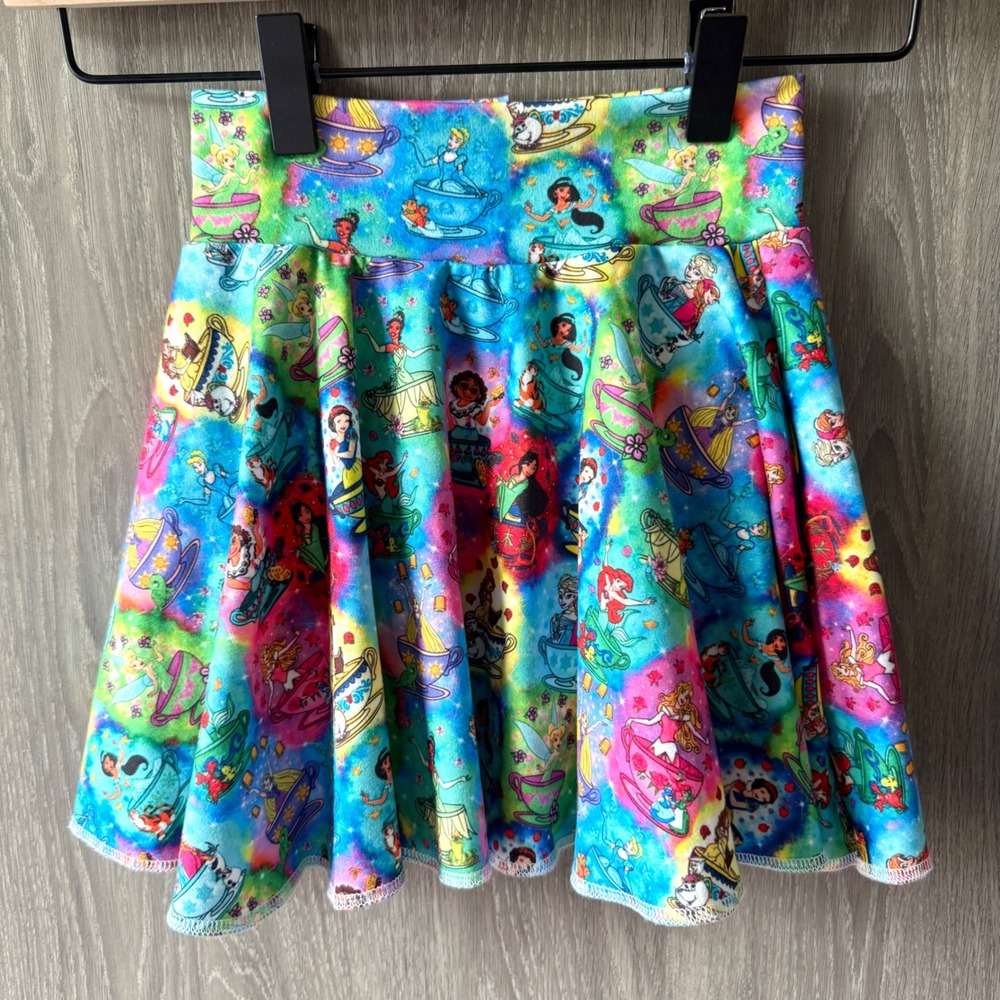 Handmade Custom Disney Princess Teacup Skort Girl 5/6 Multicolor Whimsical Skirt